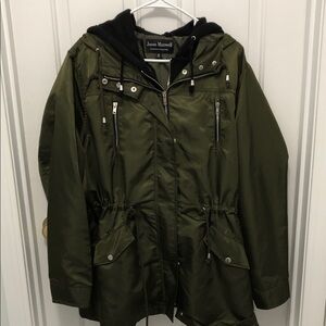 jason maxwell Olive Green Hooded Utility Parka Jacket